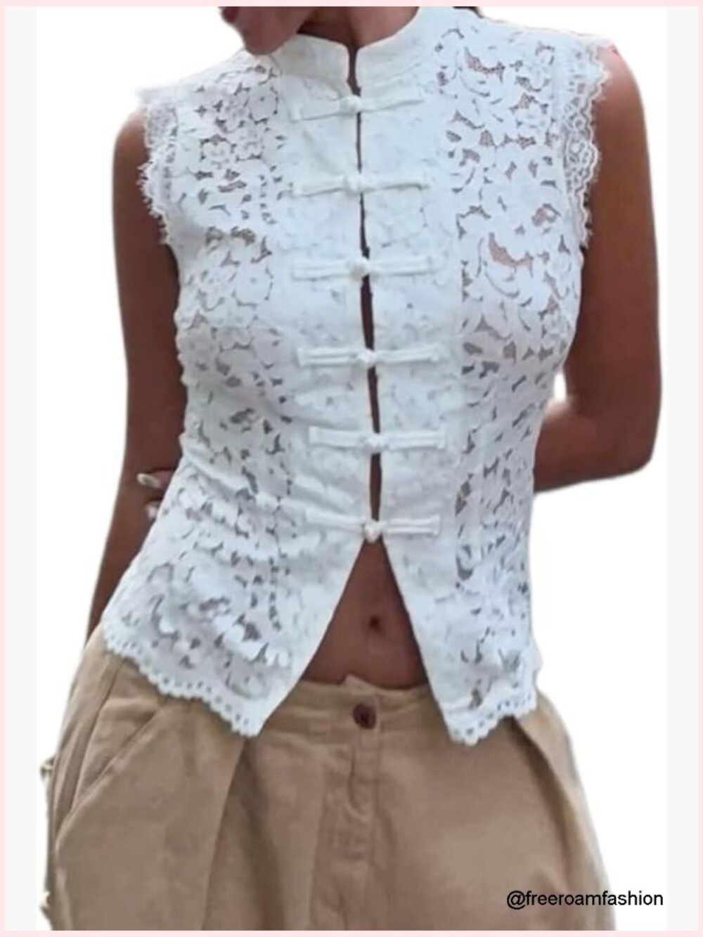 Y2K Lace Tank Top Sheer Mesh Cami Sleeveless Mock Neck Floral Going Out Top